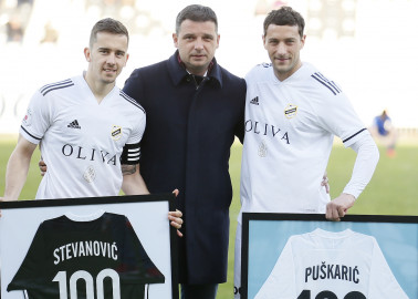 Darko Puškarić i Miladin Stevanović odigrali stote mečeve za Čukarički-DarkoPuškarić,MiladinStevanović-
